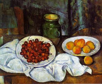 Paul Cezanne : Cherries and Peaches